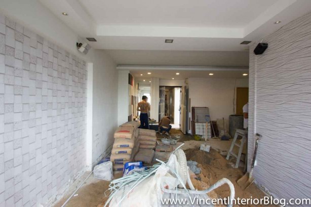 5 room HDB at Jalan Tenteram Day 4 Tiling-Living Room4